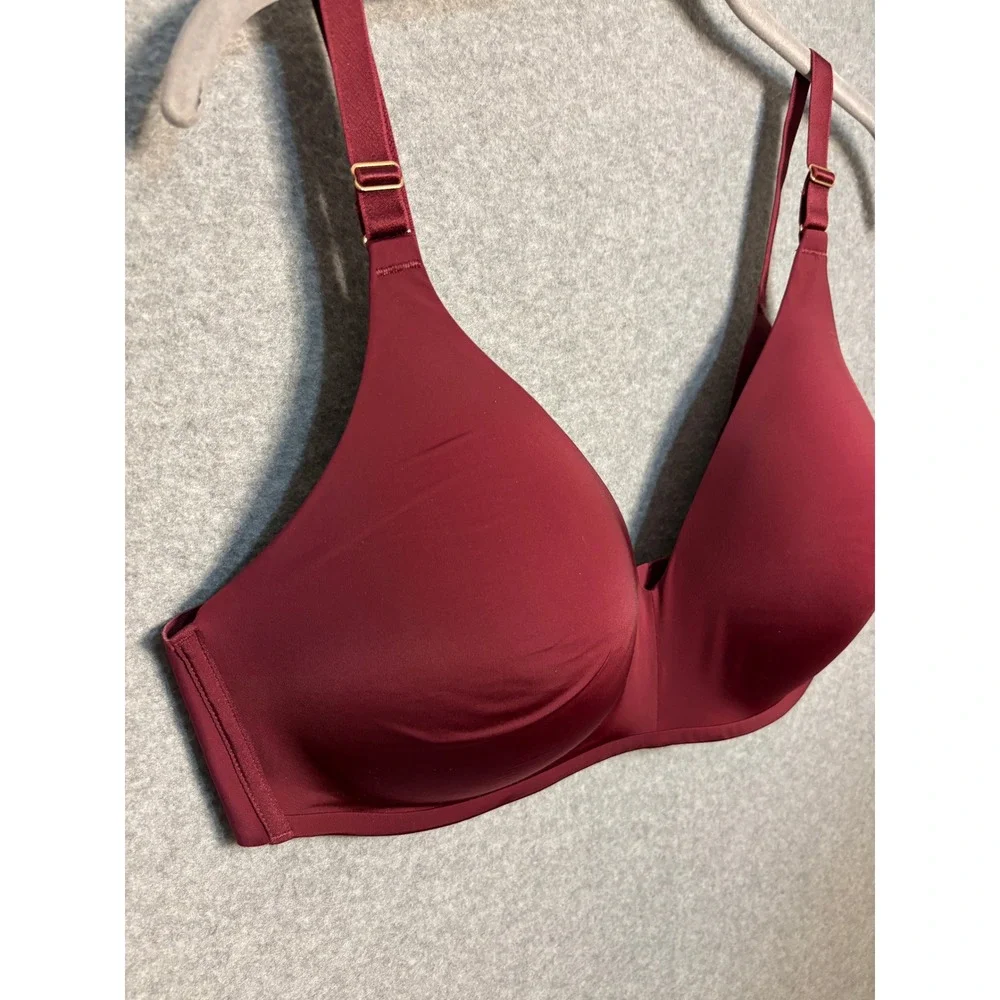 Soma Vanishing Back Bra 40D Burgundy‎ Wireless T Shirt Comfort Smooth Full Cup